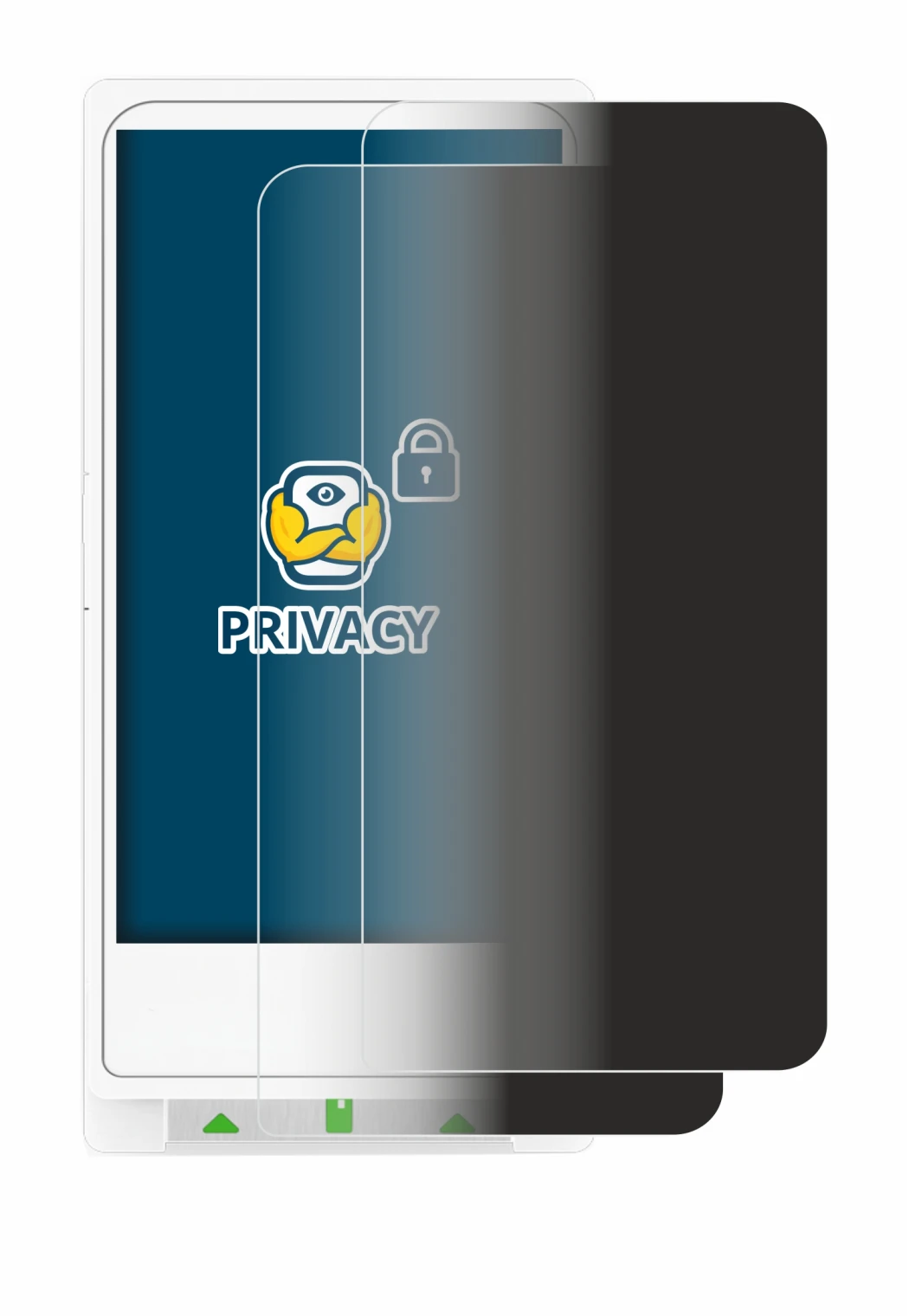 Image of the device Clover Flex with a wide variety of screen protectors.