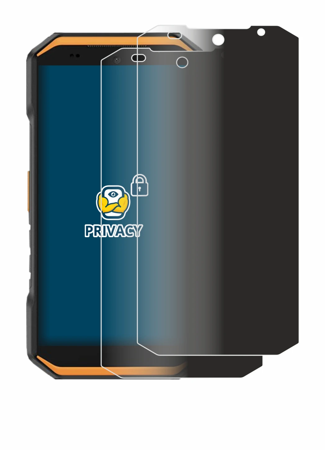 Image of the device Ulefone Armor X32 with a wide variety of screen protectors.