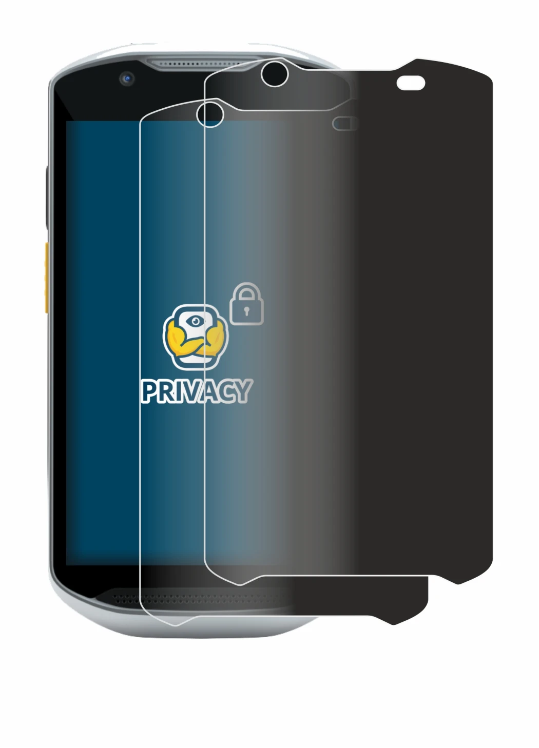 Image of the device Zebra TC52x-HC with a wide variety of screen protectors.