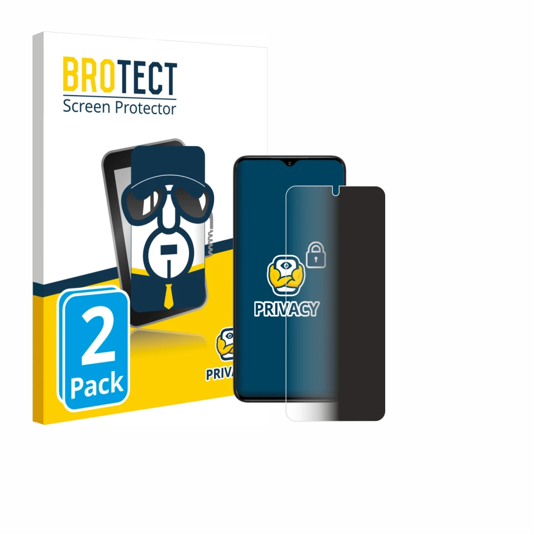 Front side of a product packaging with the brand logo BROTECT. Next to it is the device ZTE Nubia Neo shown with the correspon