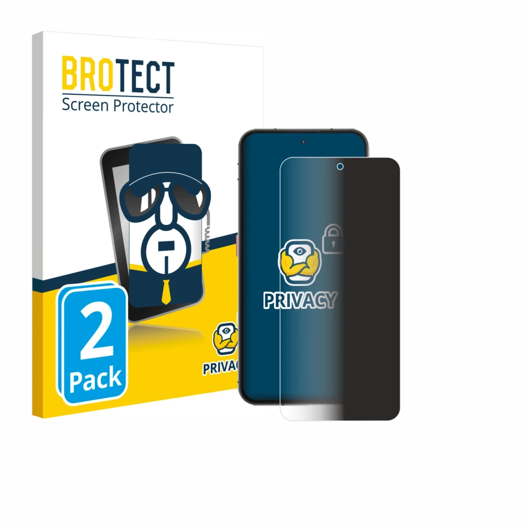 Front side of a product packaging with the brand logo BROTECT. Next to it is the device Oukitel WP200 Pro shown with the corre
