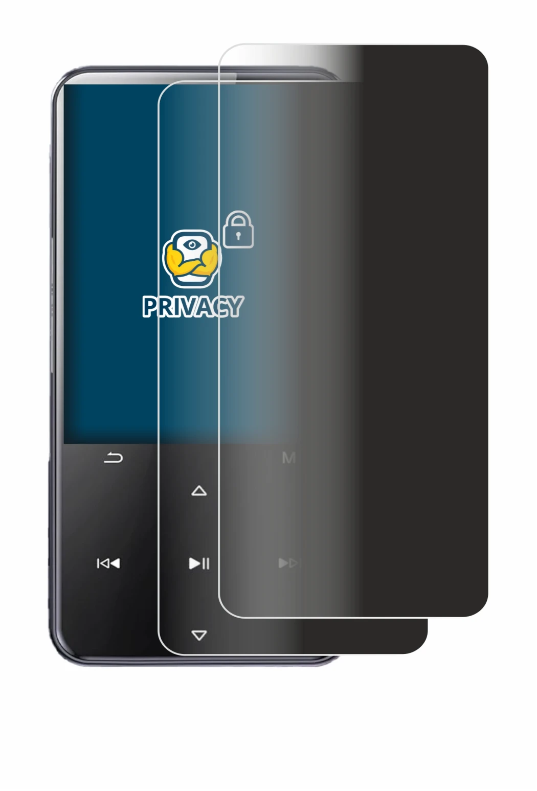 Image of the device AGPtek M3 with a wide variety of screen protectors.