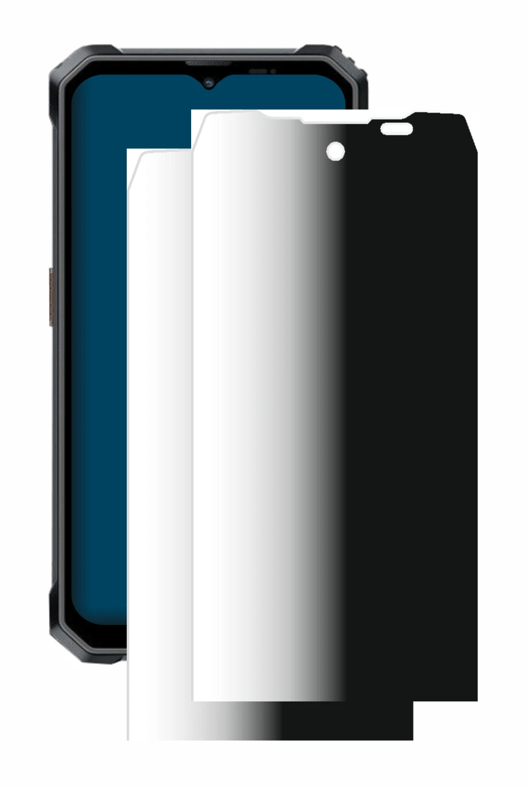 Image of the device Blackview BL7000 with a wide variety of screen protectors.
