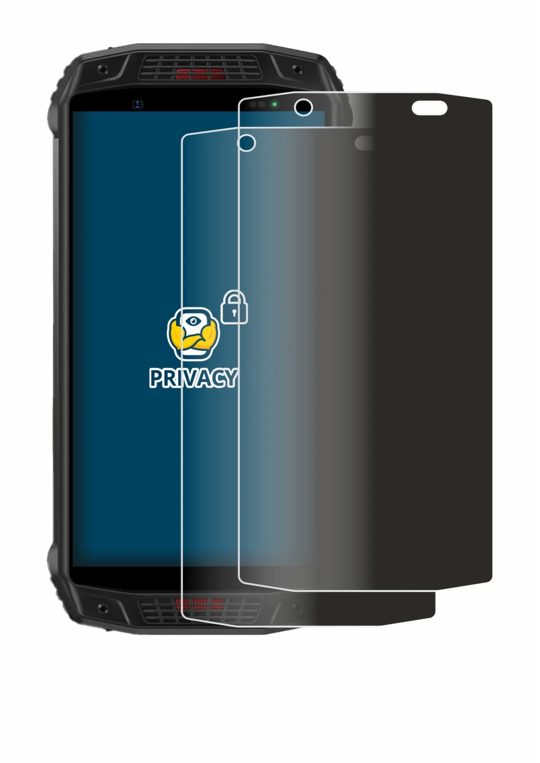 Image of the device Ulefone Armor 15 with a wide variety of screen protectors.
