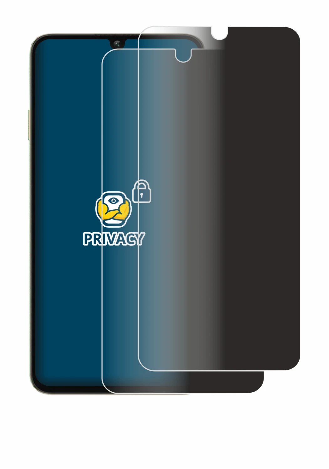 Image of the device Oukitel C59 Pro with a wide variety of screen protectors.
