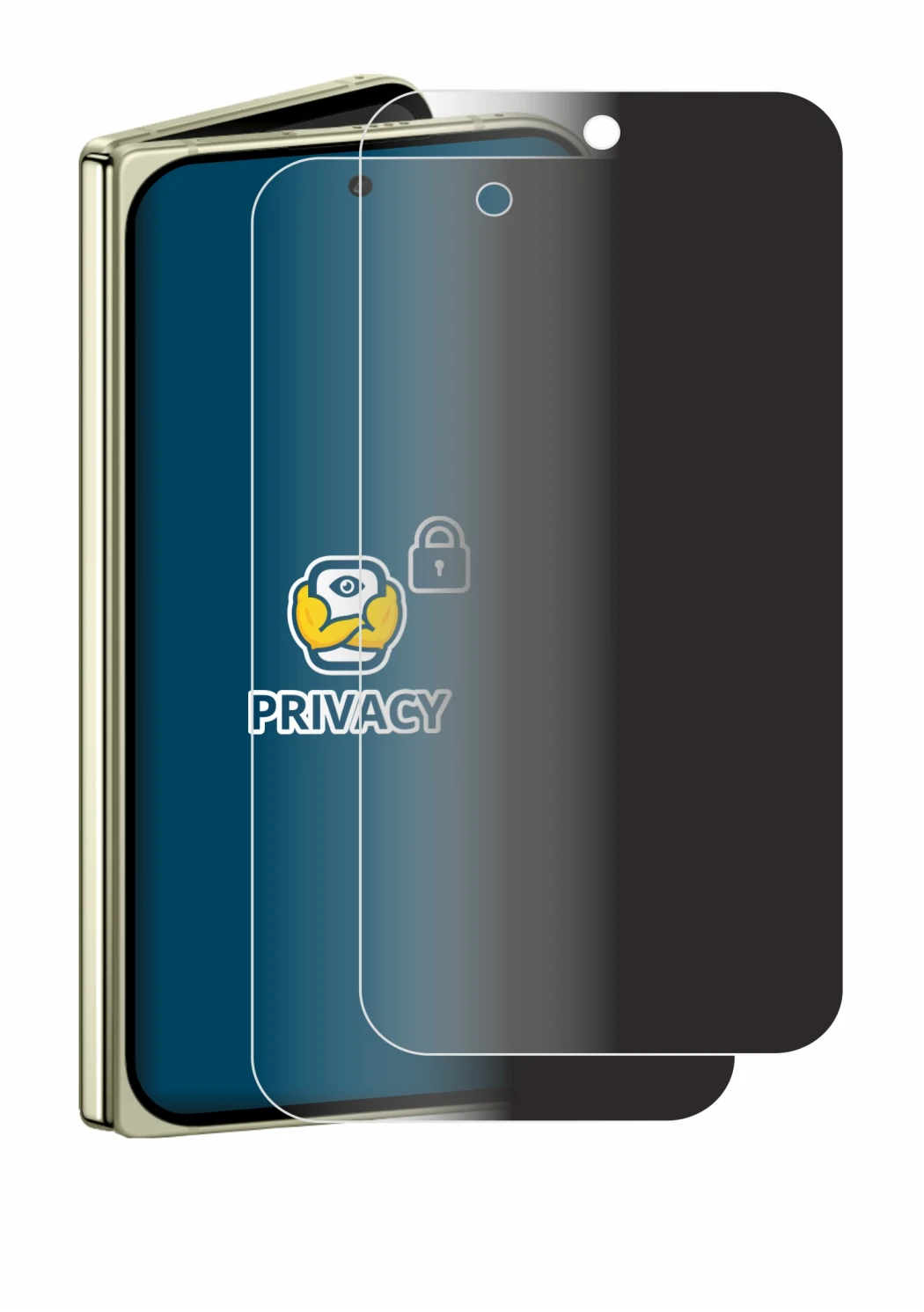 Image of the device Google Pixel 10 Pro Fold with a wide variety of screen protectors.