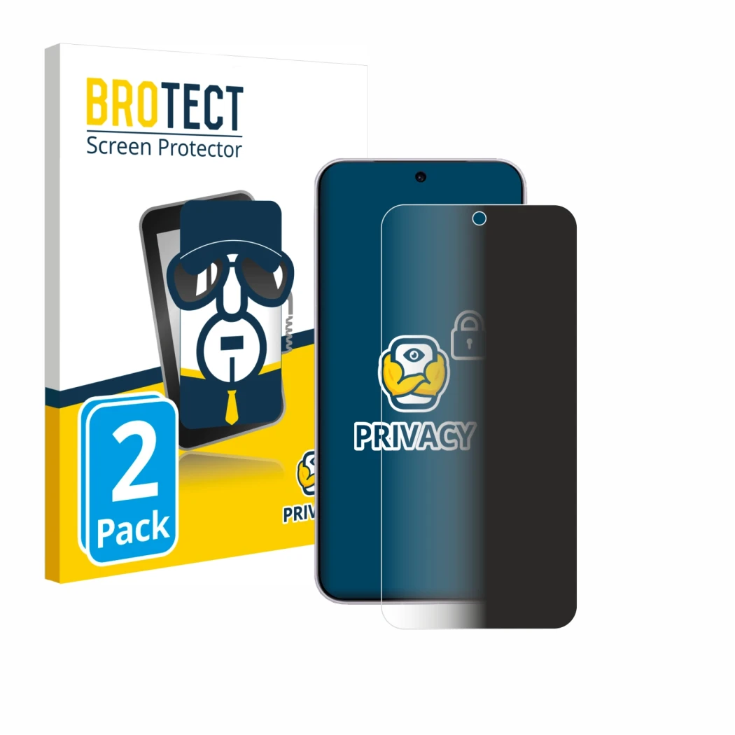 Front side of a product packaging with the brand logo BROTECT. Next to it is the device Vivo X300 shown with the corresponding