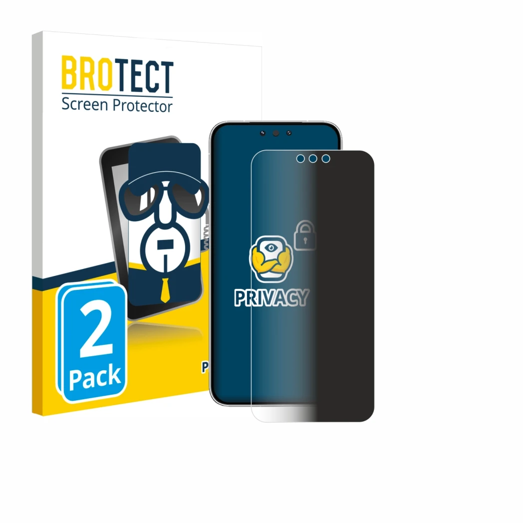 Front side of a product packaging with the brand logo BROTECT. Next to it is the device Huawei Mate 80 shown with the correspo