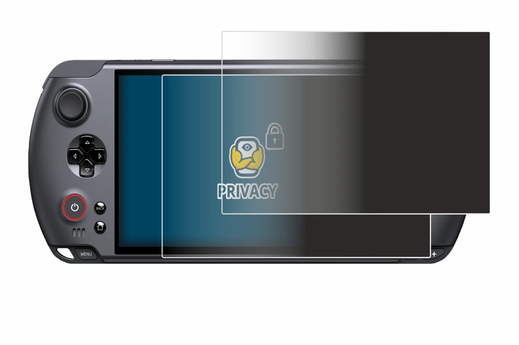 Image of the device GPD Win 5 with a wide variety of screen protectors.