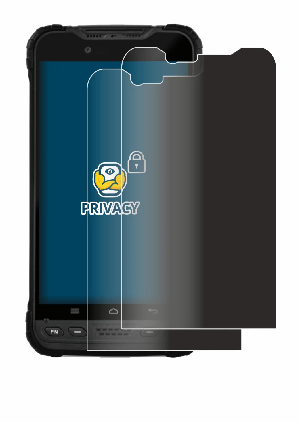 Image of the device Zebra Xplore M60 with a wide variety of screen protectors.