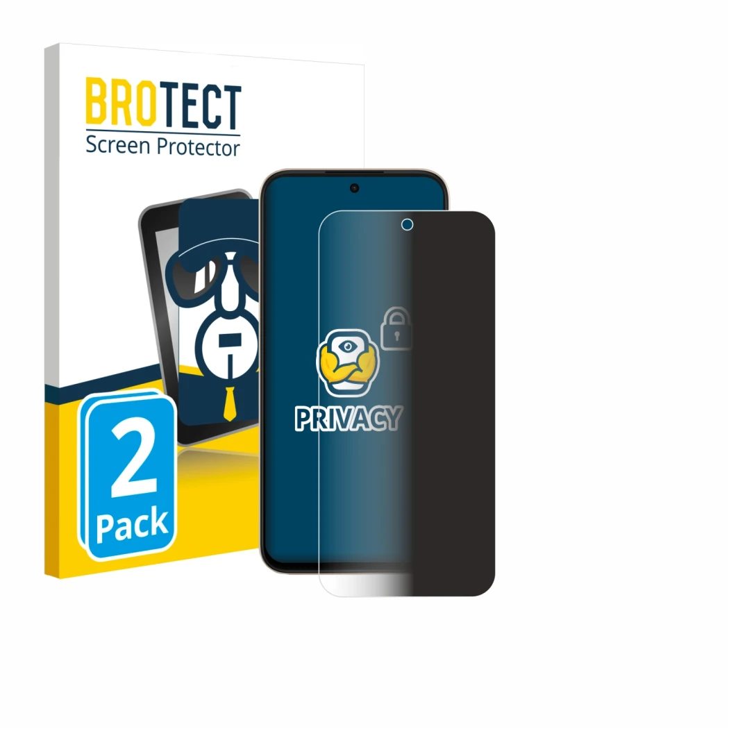 Front side of a product packaging with the brand logo BROTECT. Next to it is the device Oppo A6 shown with the corresponding s