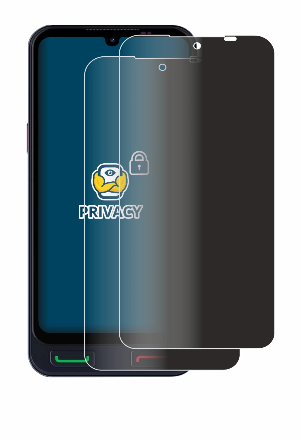 Image of the device SPC Zeus 2 Pro with a wide variety of screen protectors.