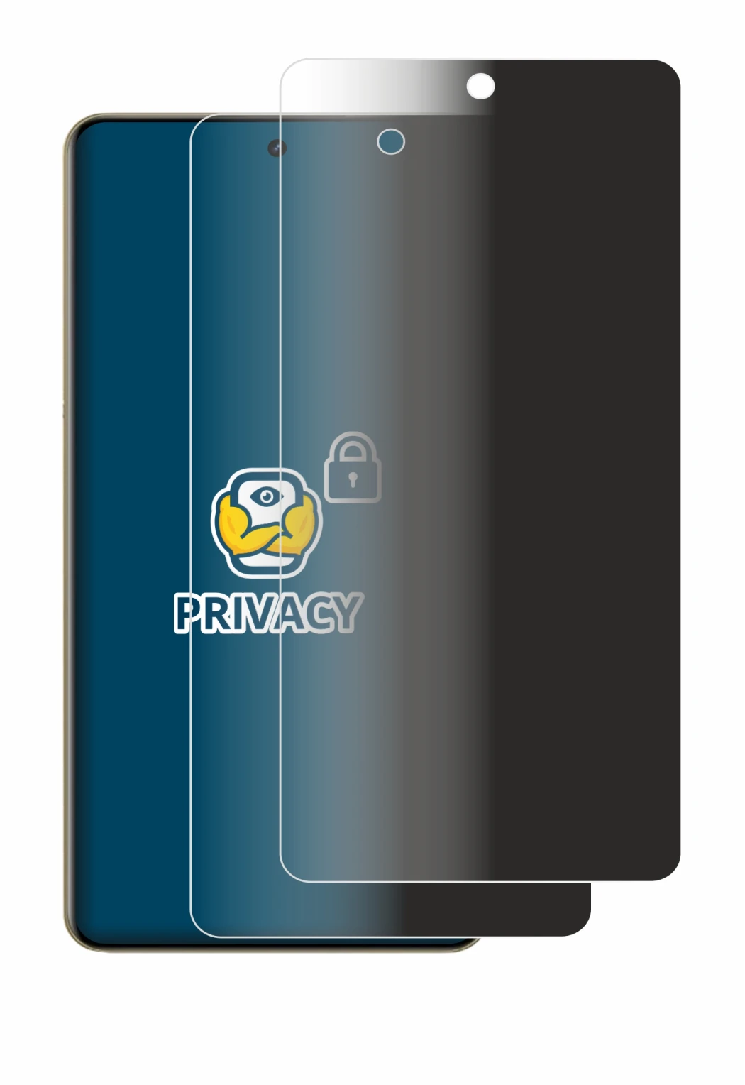 Image of the device realme 16 with a wide variety of screen protectors.
