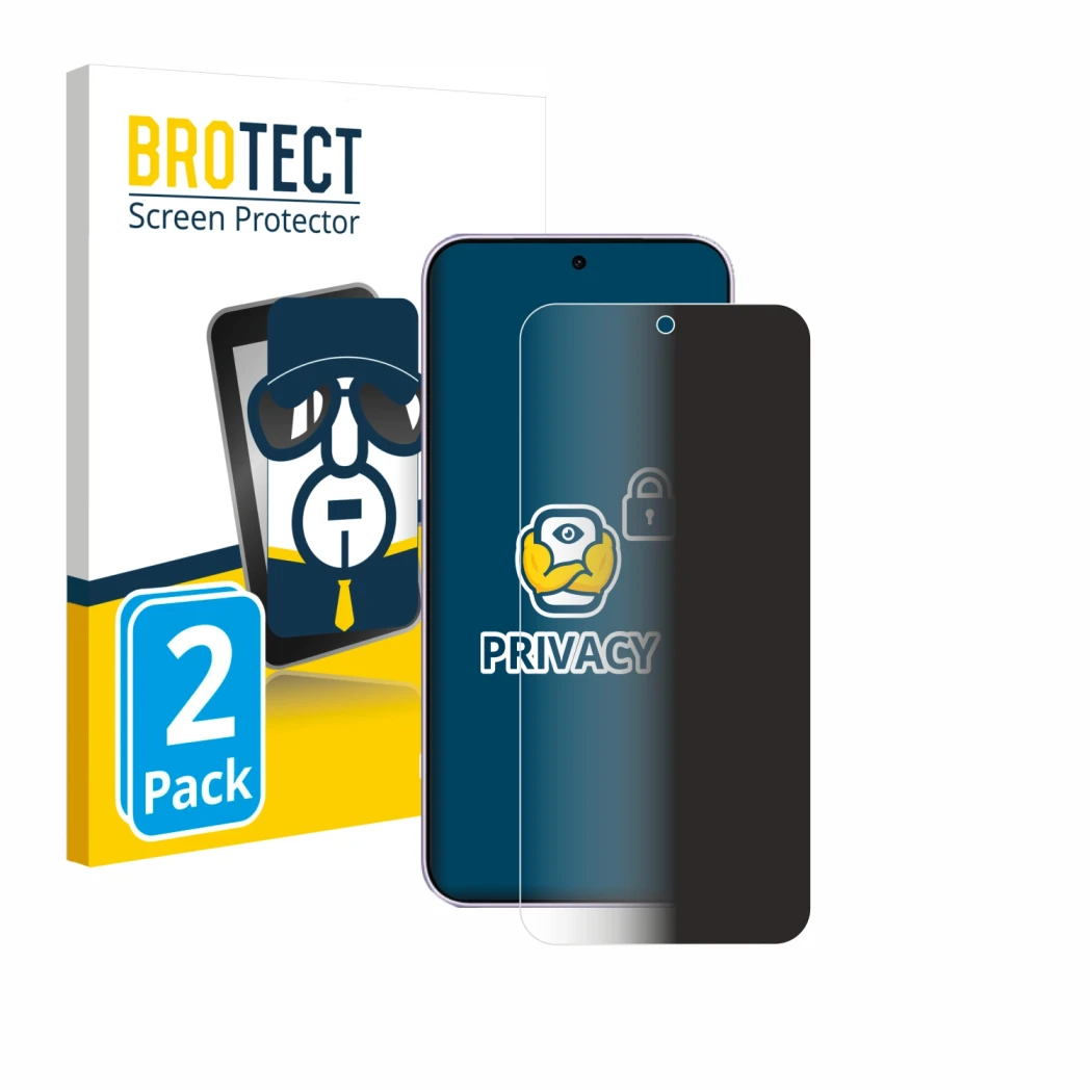 Front side of a product packaging with the brand logo BROTECT. Next to it is the device Vivo V70 FE shown with the correspondi
