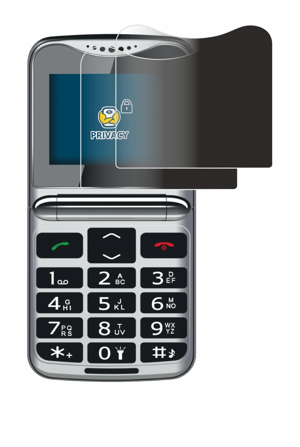 Image of the device bea-fon Fold 10 LTE with a wide variety of screen protectors.