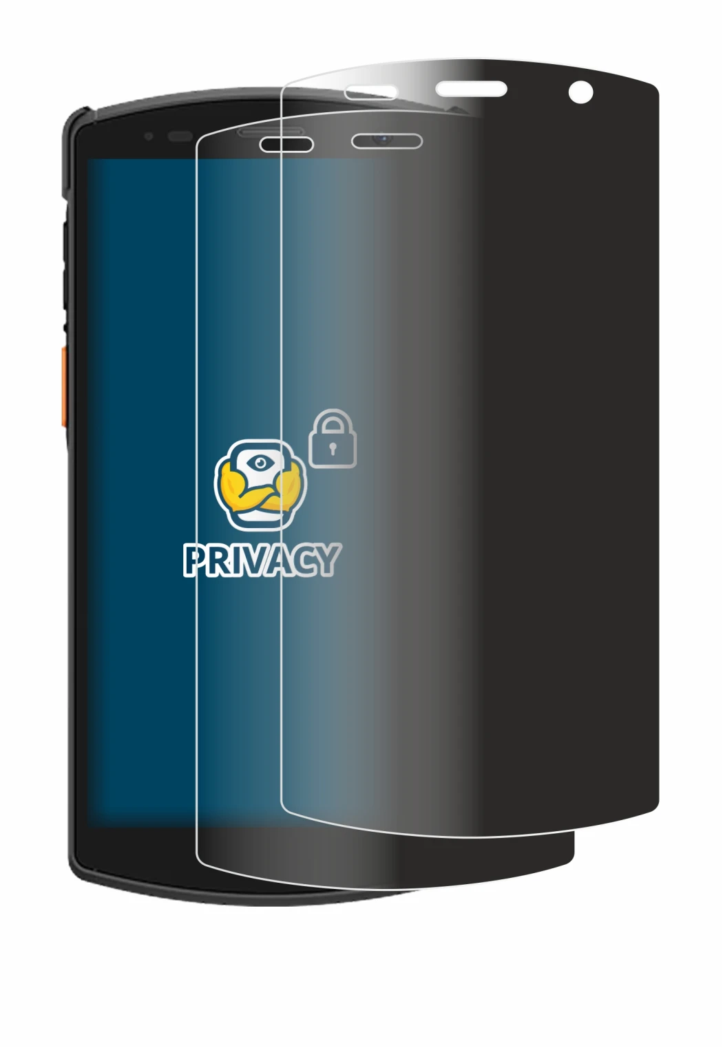 Image of the device Urovo CT58S with a wide variety of screen protectors.