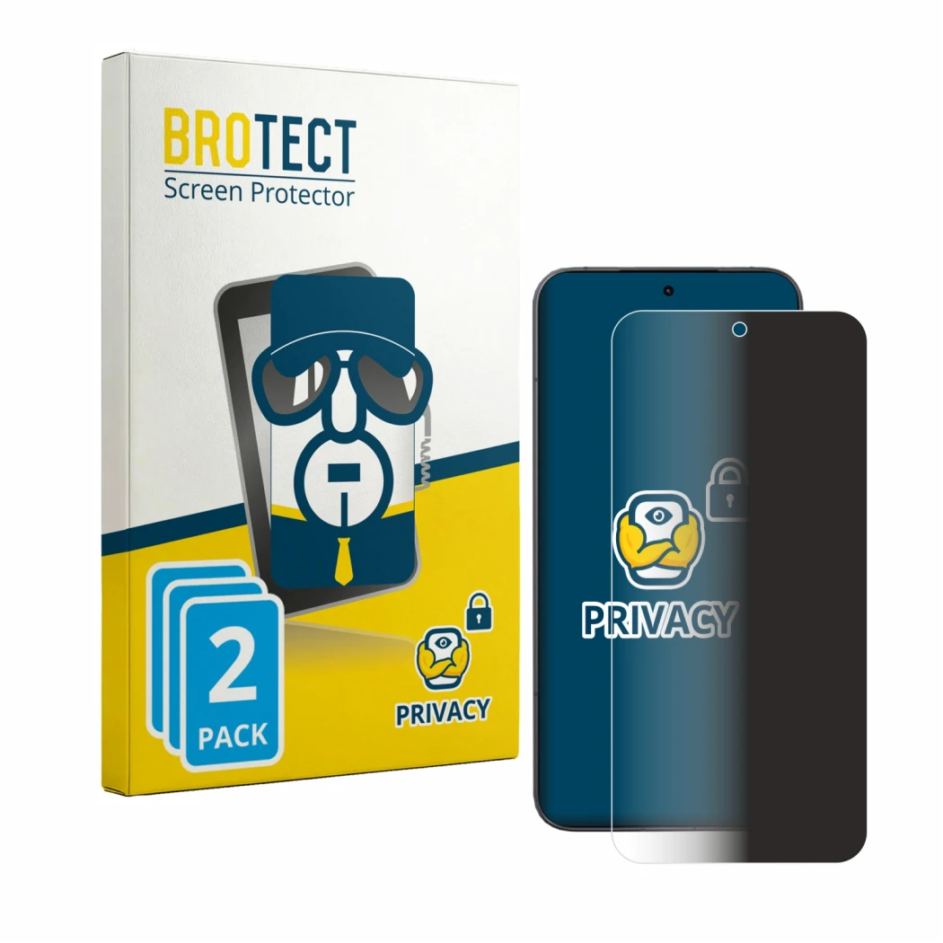 Front side of a product packaging with the brand logo BROTECT. Next to it is the device Xiaomi 17T Pro shown with the correspo