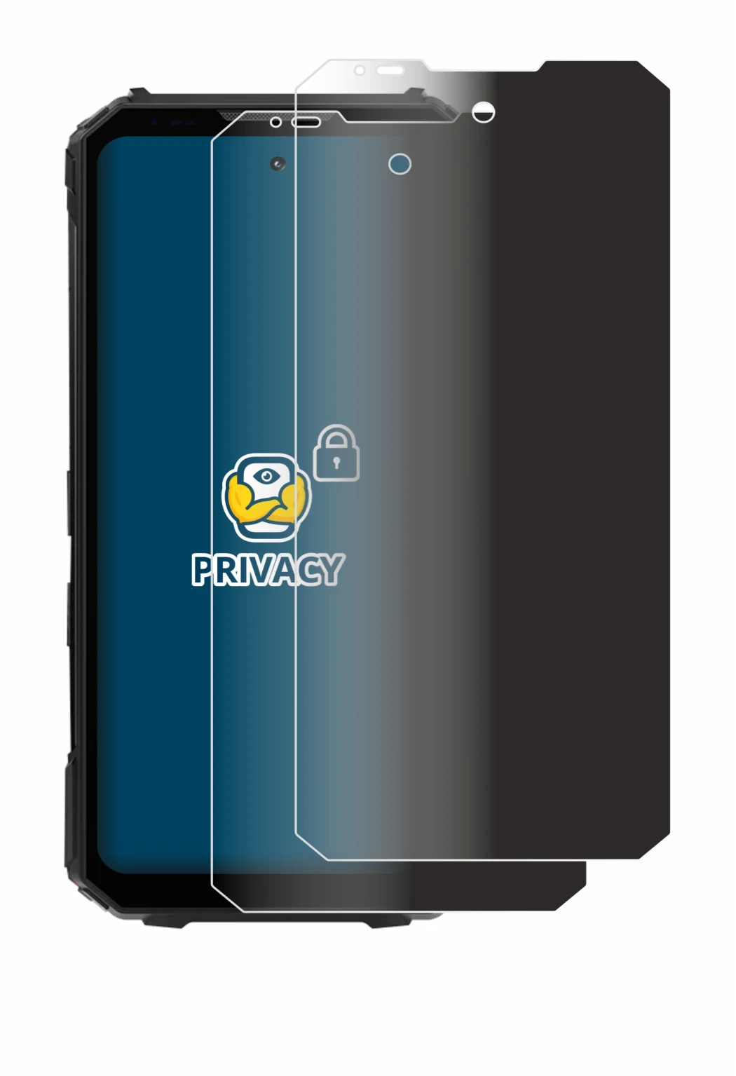 Image of the device Doogee V Max LR with a wide variety of screen protectors.