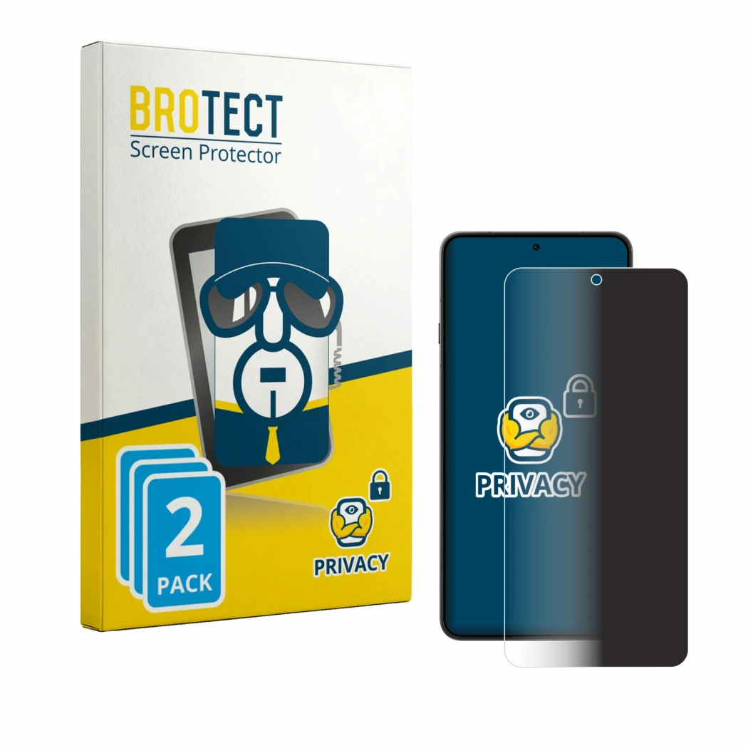 Front side of a product packaging with the brand logo BROTECT. Next to it is the device Oppo Find X9 Ultra shown with the corr