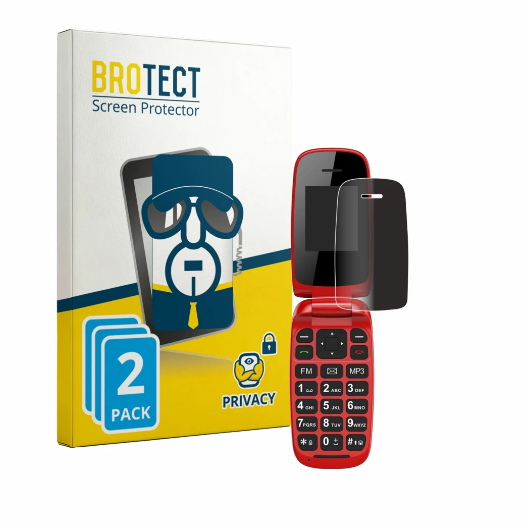 Front side of a product packaging with the brand logo BROTECT. Next to it is the device Chakeyake R341 shown with the correspo