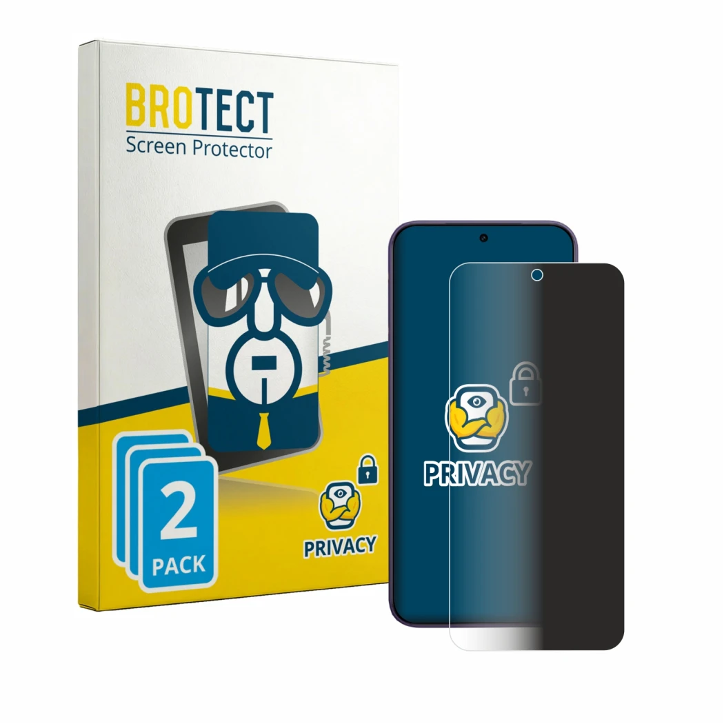 Front side of a product packaging with the brand logo BROTECT. Next to it is the device Vivo Y600 Pro shown with the correspon