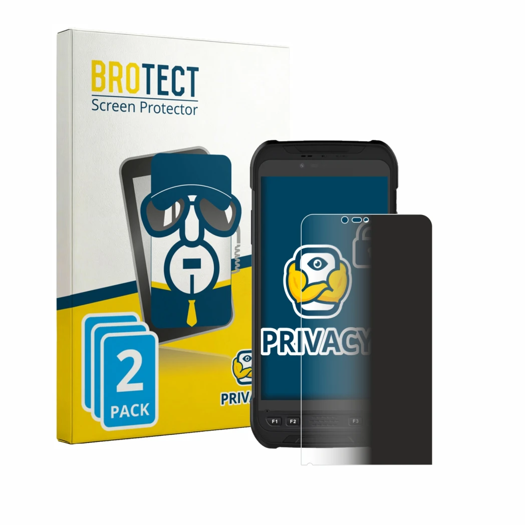 Front side of a product packaging with the brand logo BROTECT. Next to it is the device Stonex S60 shown with the correspondin