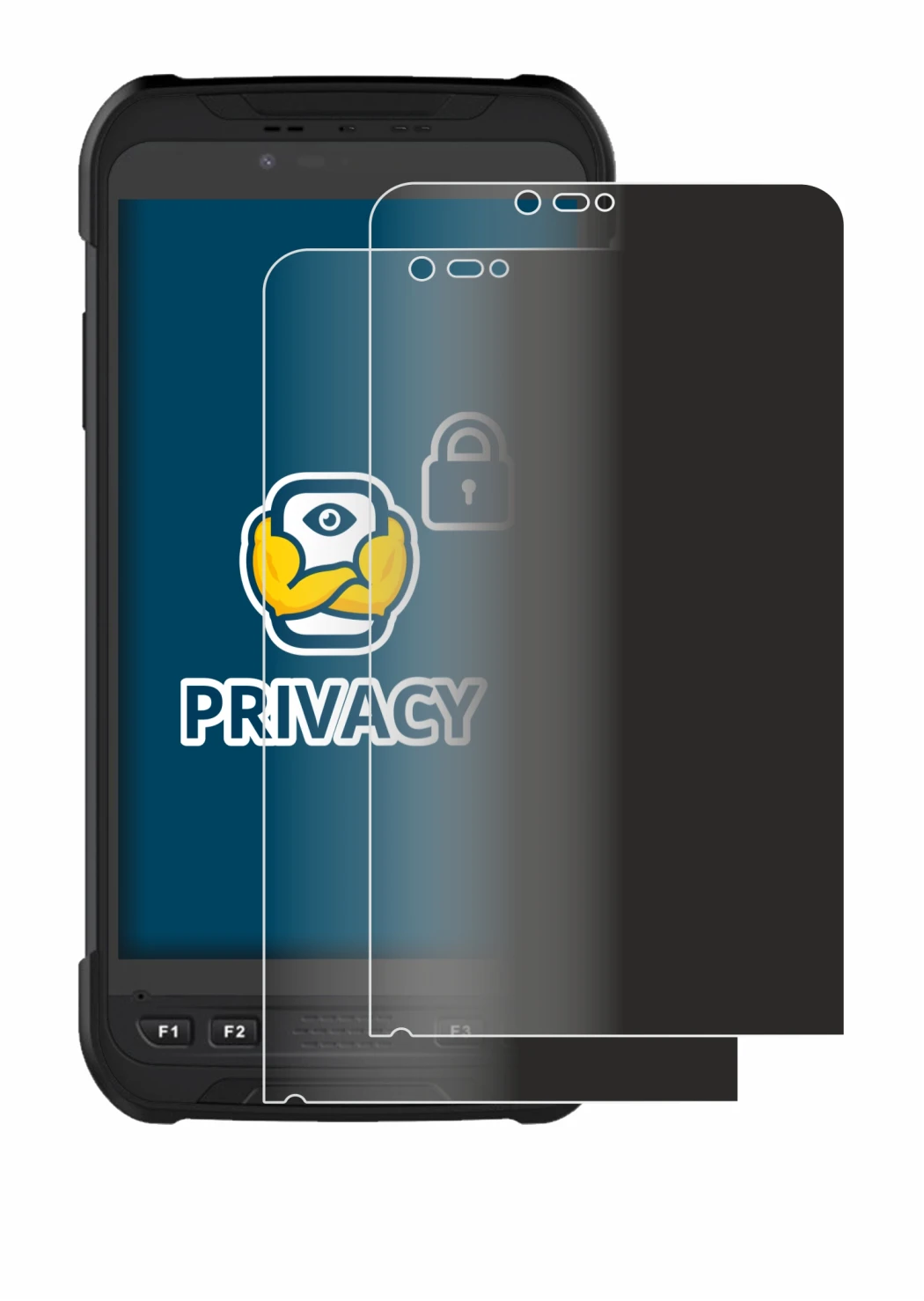 Image of the device Stonex S60 with a wide variety of screen protectors.
