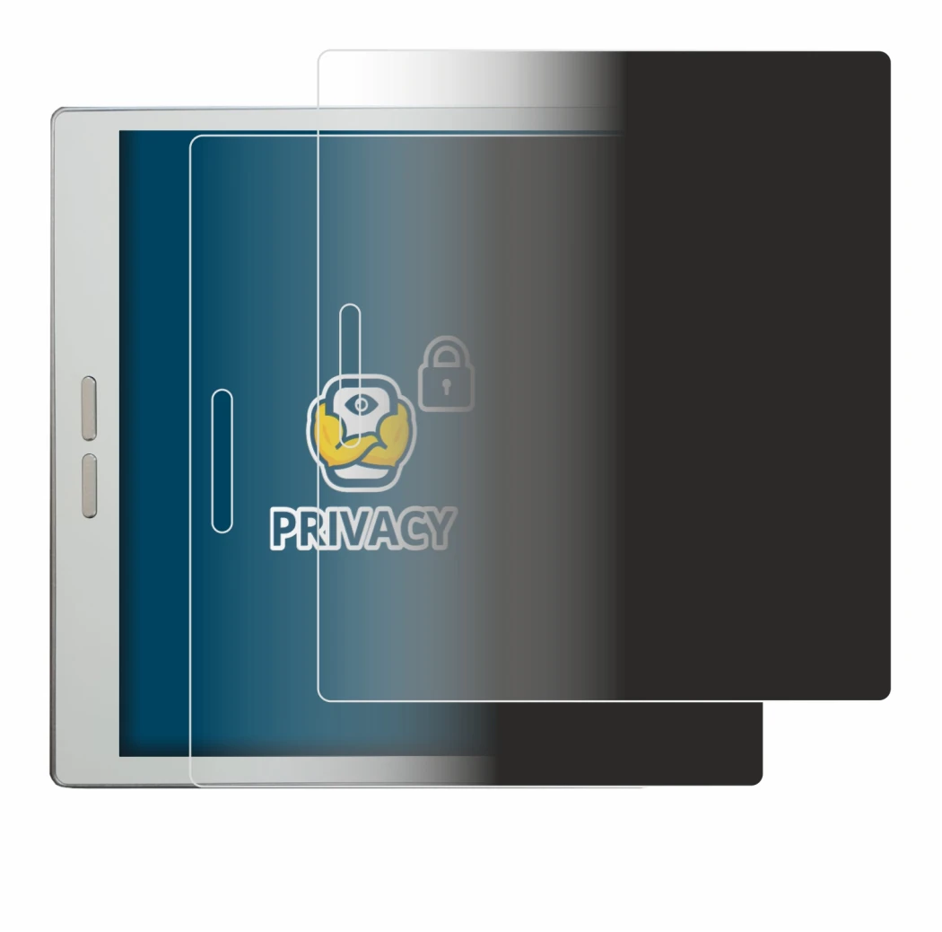 Image of the device Bigme B7 Pro with a wide variety of screen protectors.