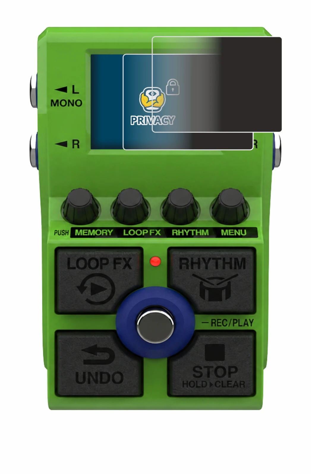 Image of the device Zoom MS-90LP Plus with a wide variety of screen protectors.