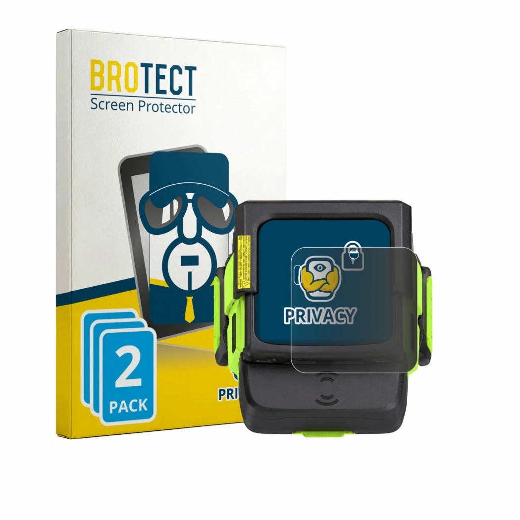 Front side of a product packaging with the brand logo BROTECT. Next to it is the device Zebra WS501 shown with the correspondi