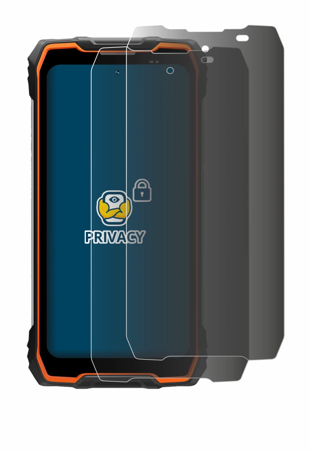 Image of the device Blackview Rock 2 with a wide variety of screen protectors.