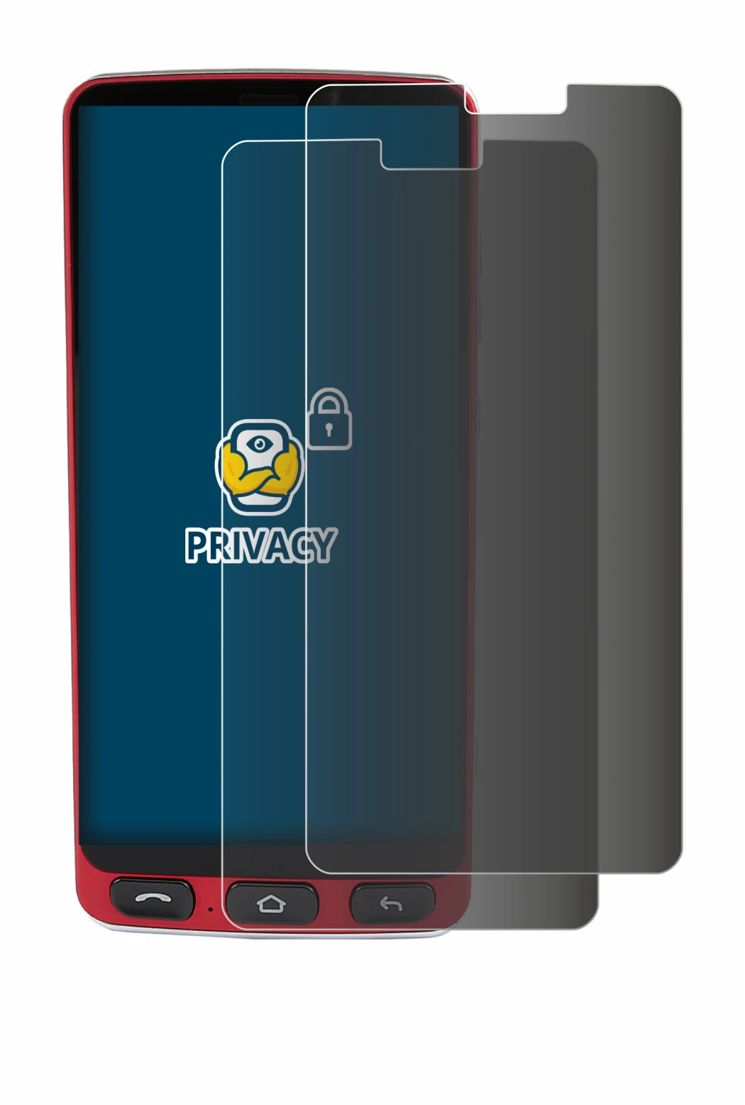 Image of the device Olympia Neo Plus with a wide variety of screen protectors.