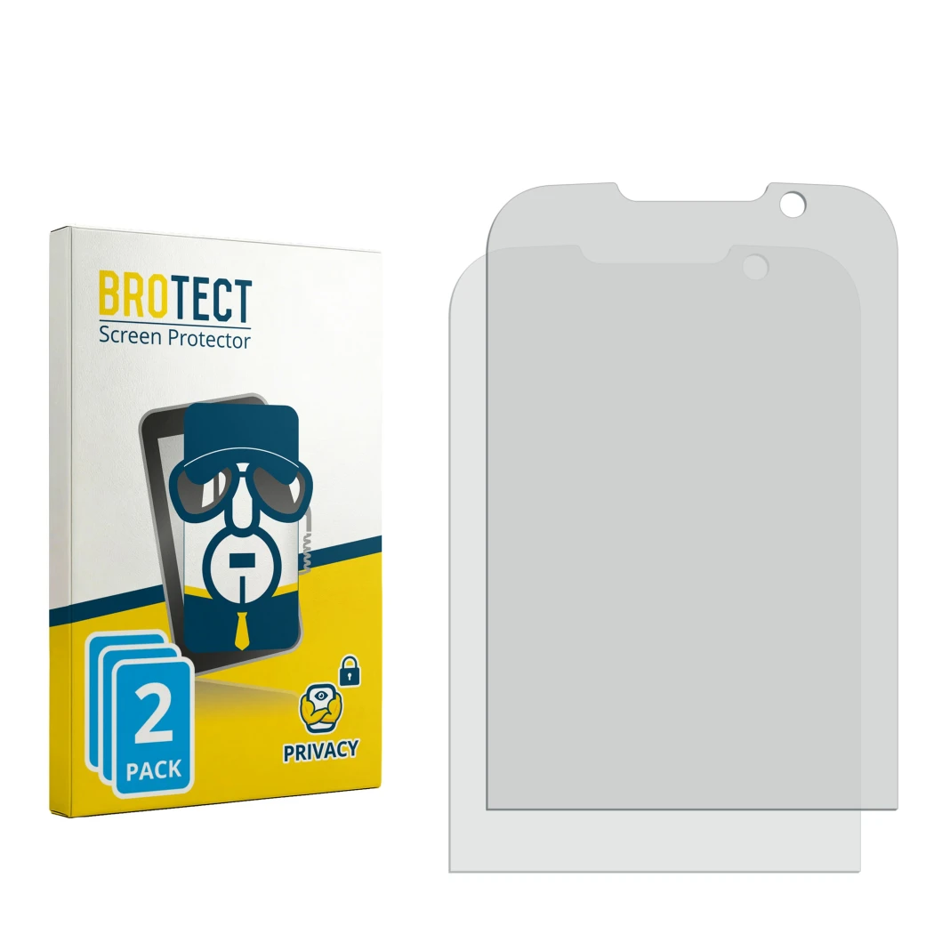 Front side of a product packaging with the brand logo BROTECT. Next to it is the corresponding screen protector.