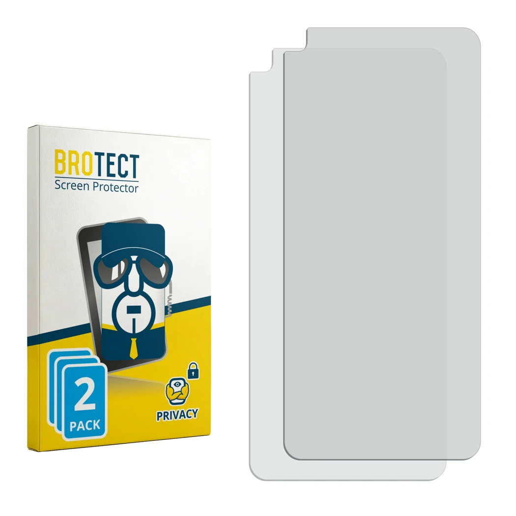 Front side of a product packaging with the brand logo BROTECT. Next to it is the corresponding screen protector.