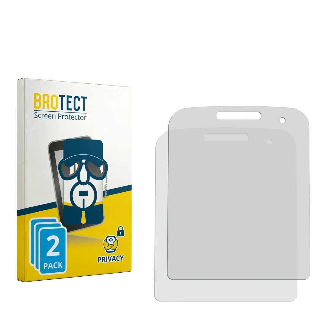 Front side of a product packaging with the brand logo BROTECT. Next to it is the corresponding screen protector.