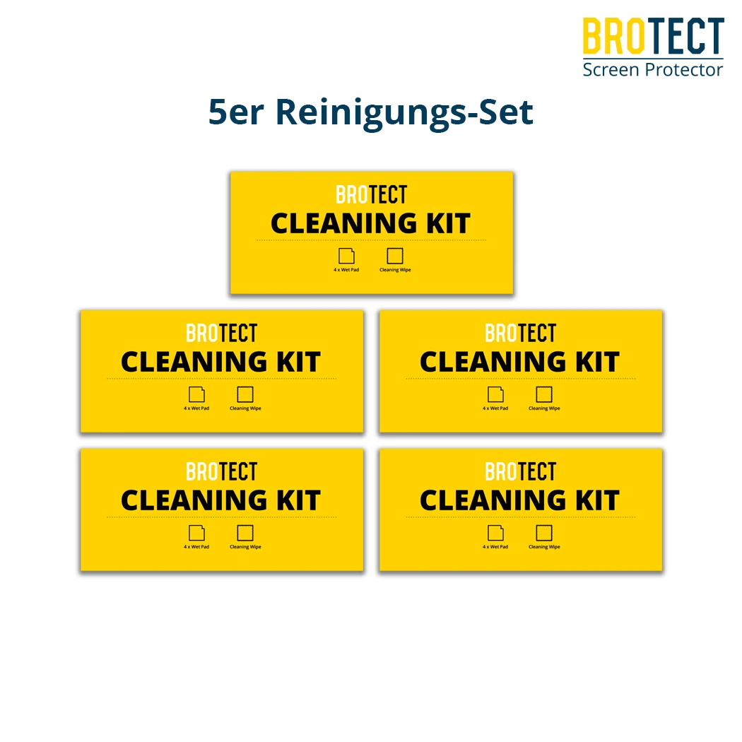 Image of five packaged cleaning kits with the heading 