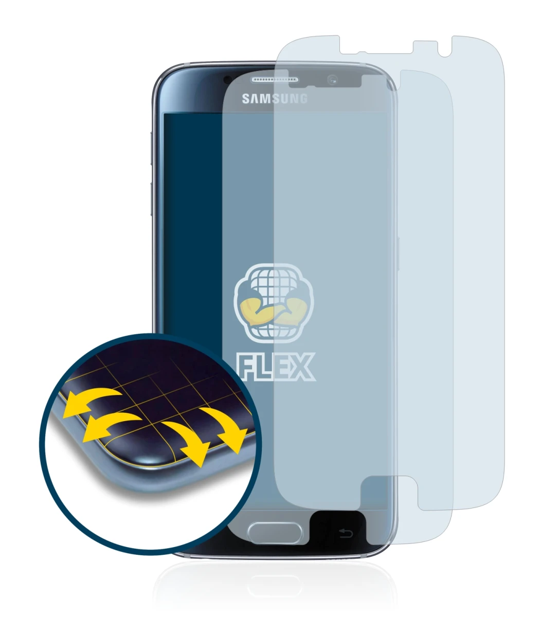 Image of the device Samsung Galaxy S6 with a wide variety of screen protectors.