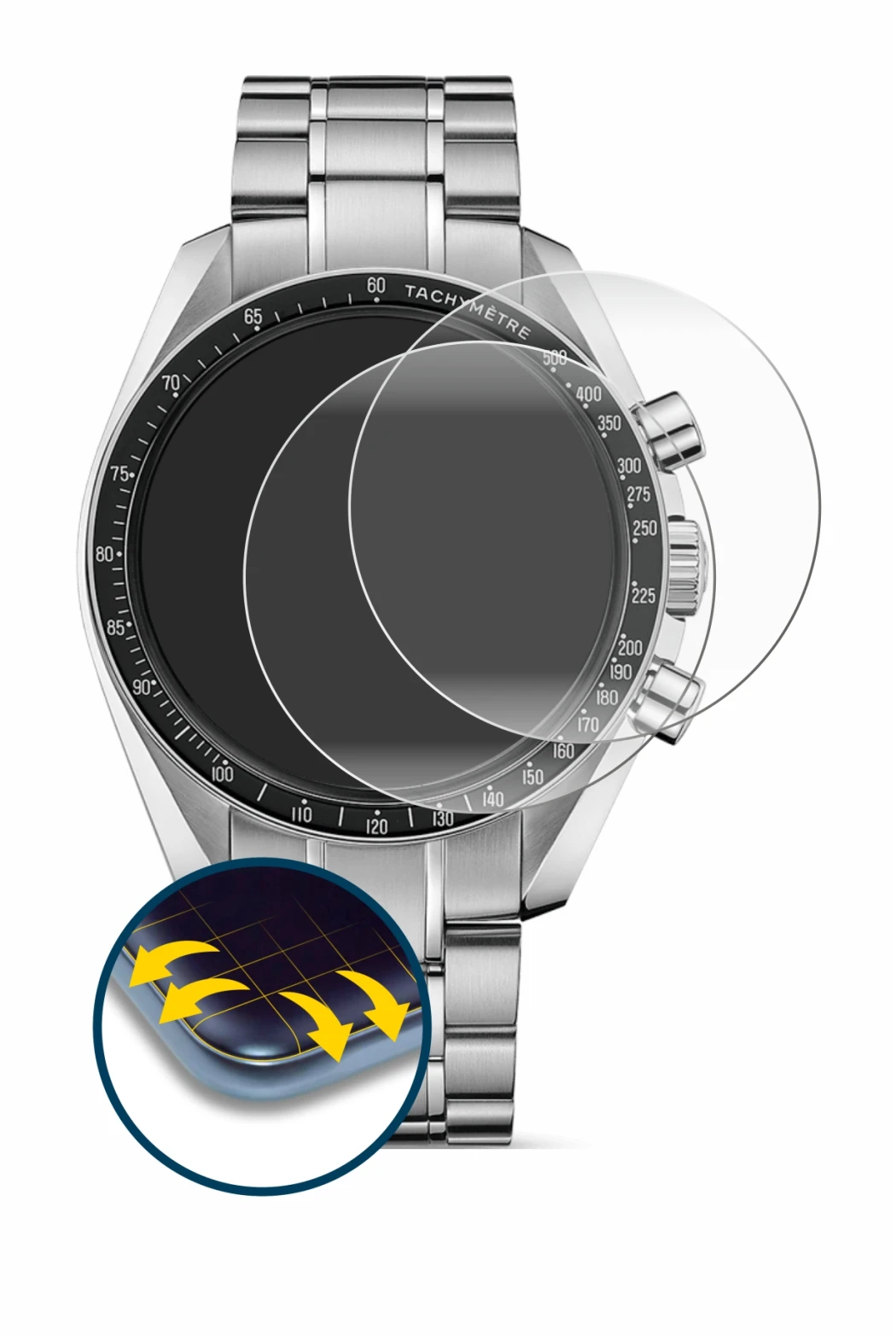 Image of the device Omega Speedmaster Moonwatch Professional (42 mm) with a wide variety of screen protectors.