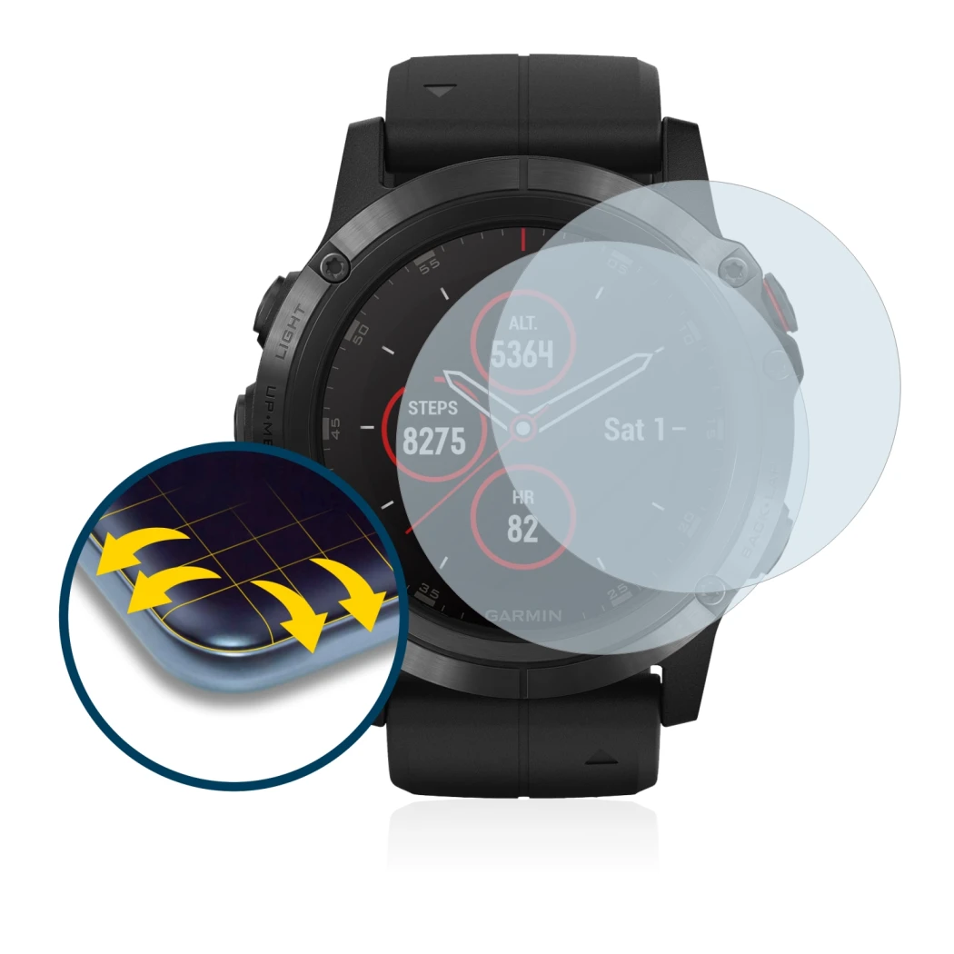 Image of the device Garmin Fenix 5X Plus (51 mm) with a wide variety of screen protectors.