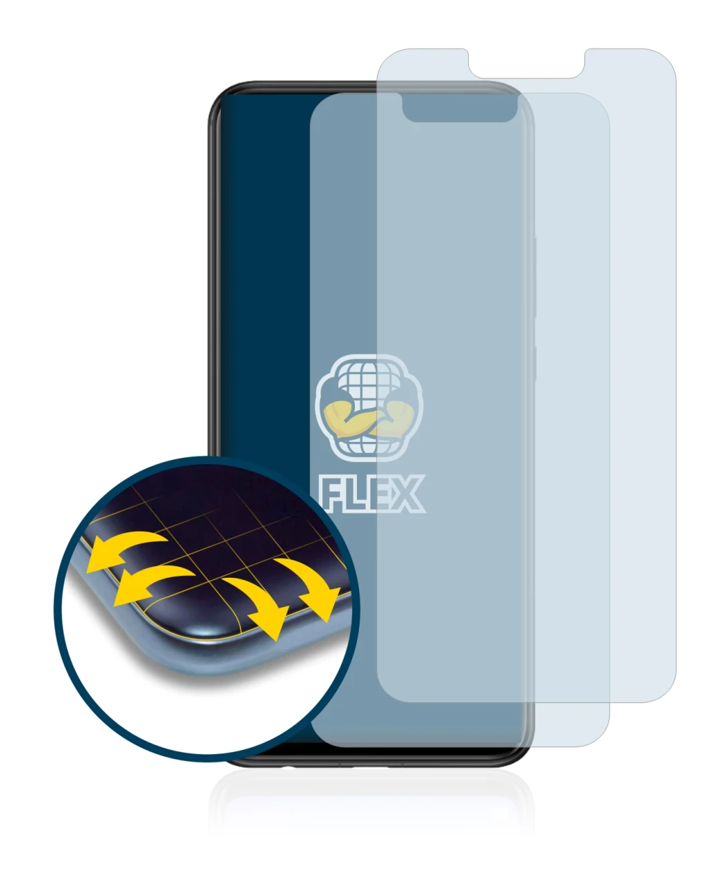 Image of the device Huawei P smart Plus 2018 with a wide variety of screen protectors.