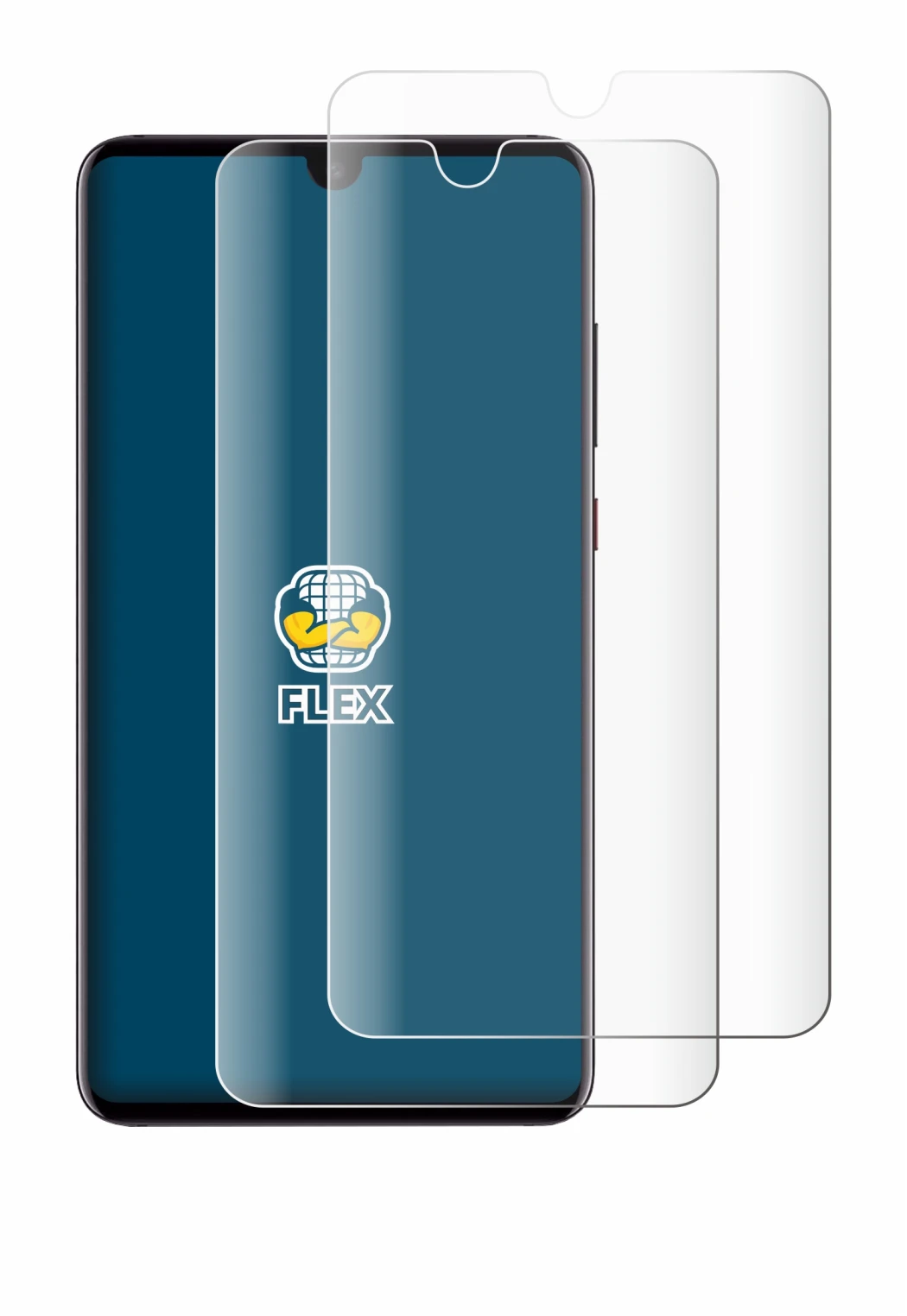 Image of the device Huawei Mate 20 with a wide variety of screen protectors.