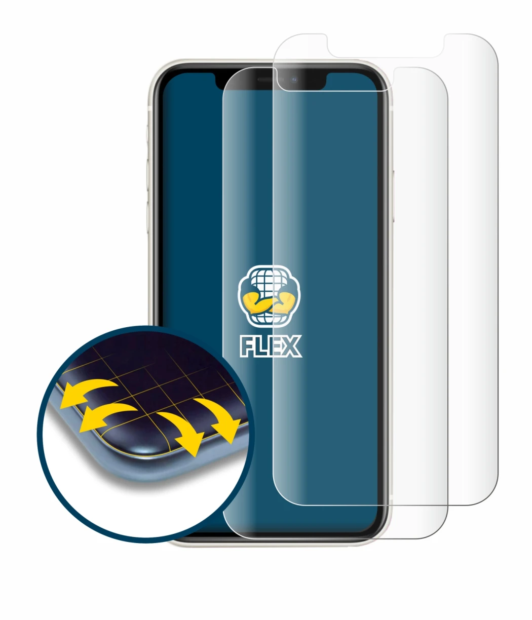 Image of the device Apple iPhone 11 with a wide variety of screen protectors.