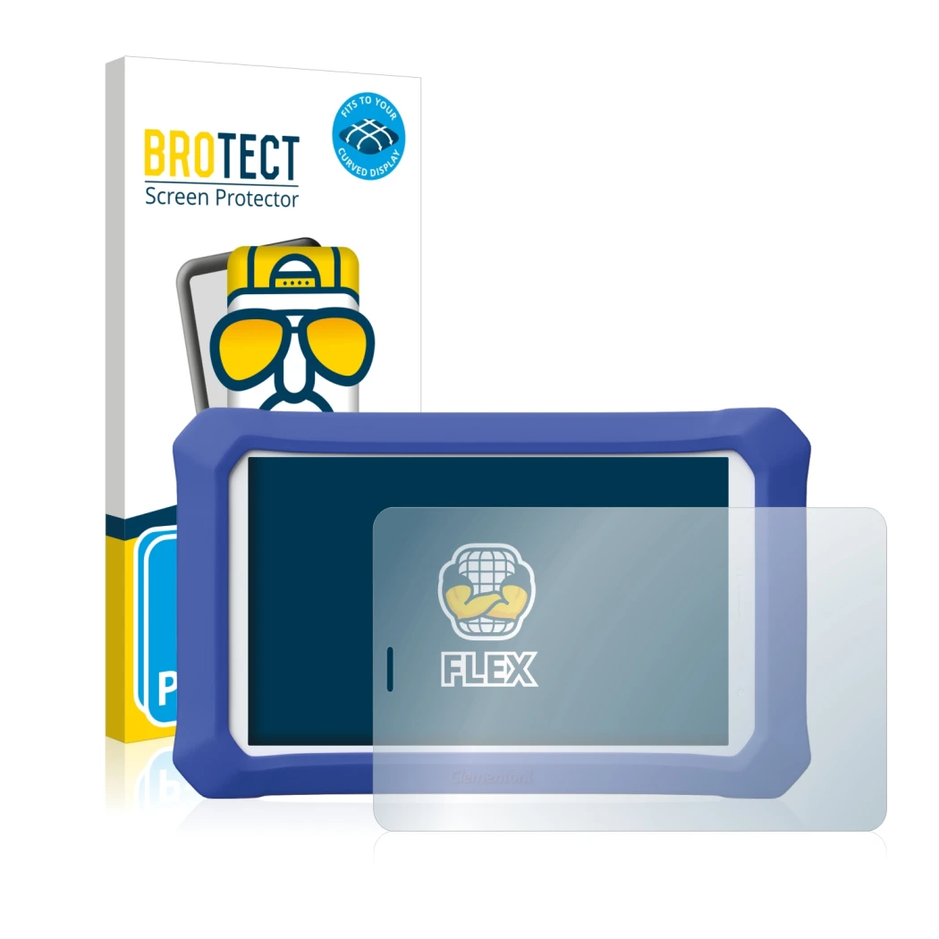 Front side of a product packaging with the brand logo BROTECT. Next to it is the device Cubot X20 Pro shown with the correspon