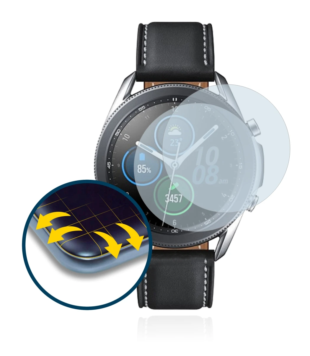 Image of the device Samsung Galaxy Watch 3 (41mm) with a wide variety of screen protectors.