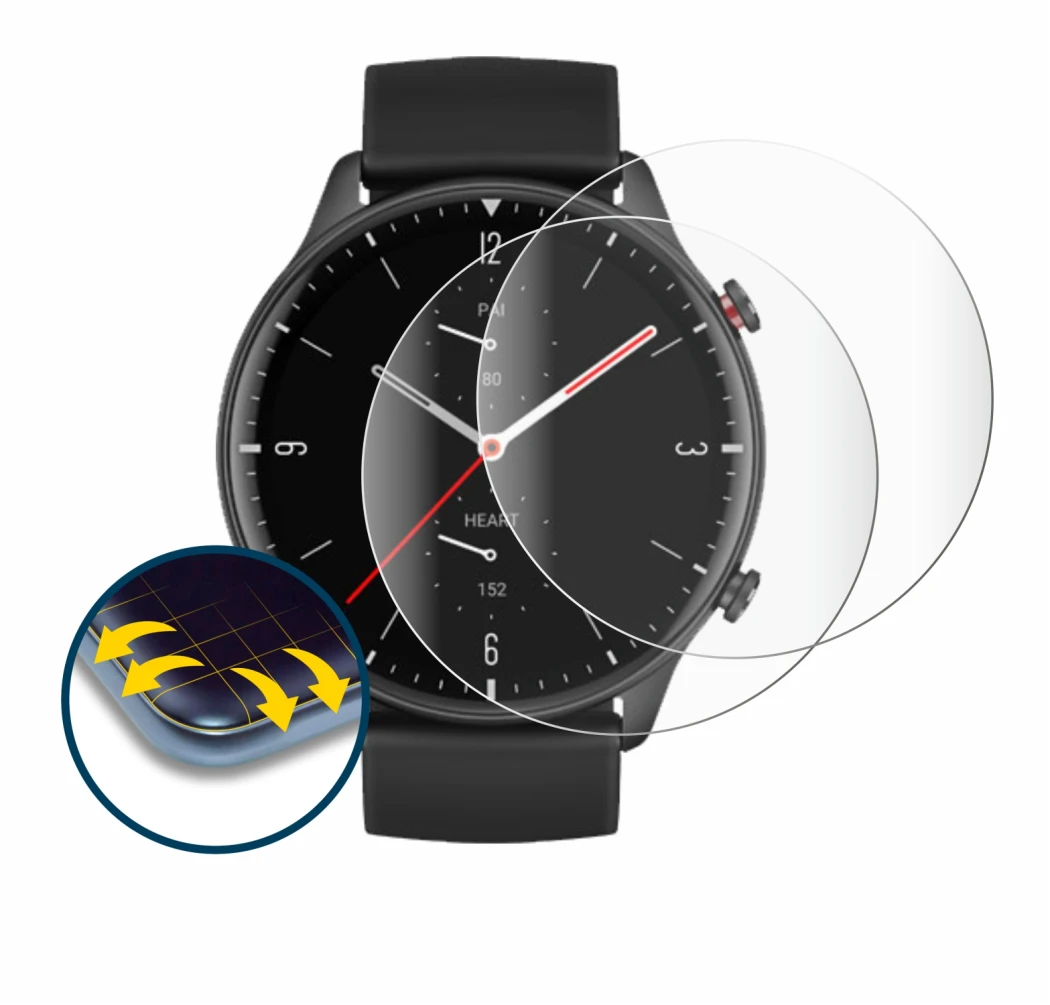 Image of the device Huami Amazfit GTR 2 with a wide variety of screen protectors.