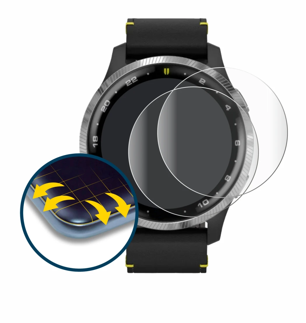 Image of the device Garmin D2 Air with a wide variety of screen protectors.