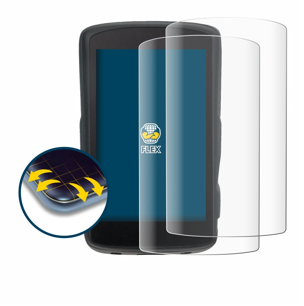 Image of the device Hammerhead Karoo 2 with a wide variety of screen protectors.