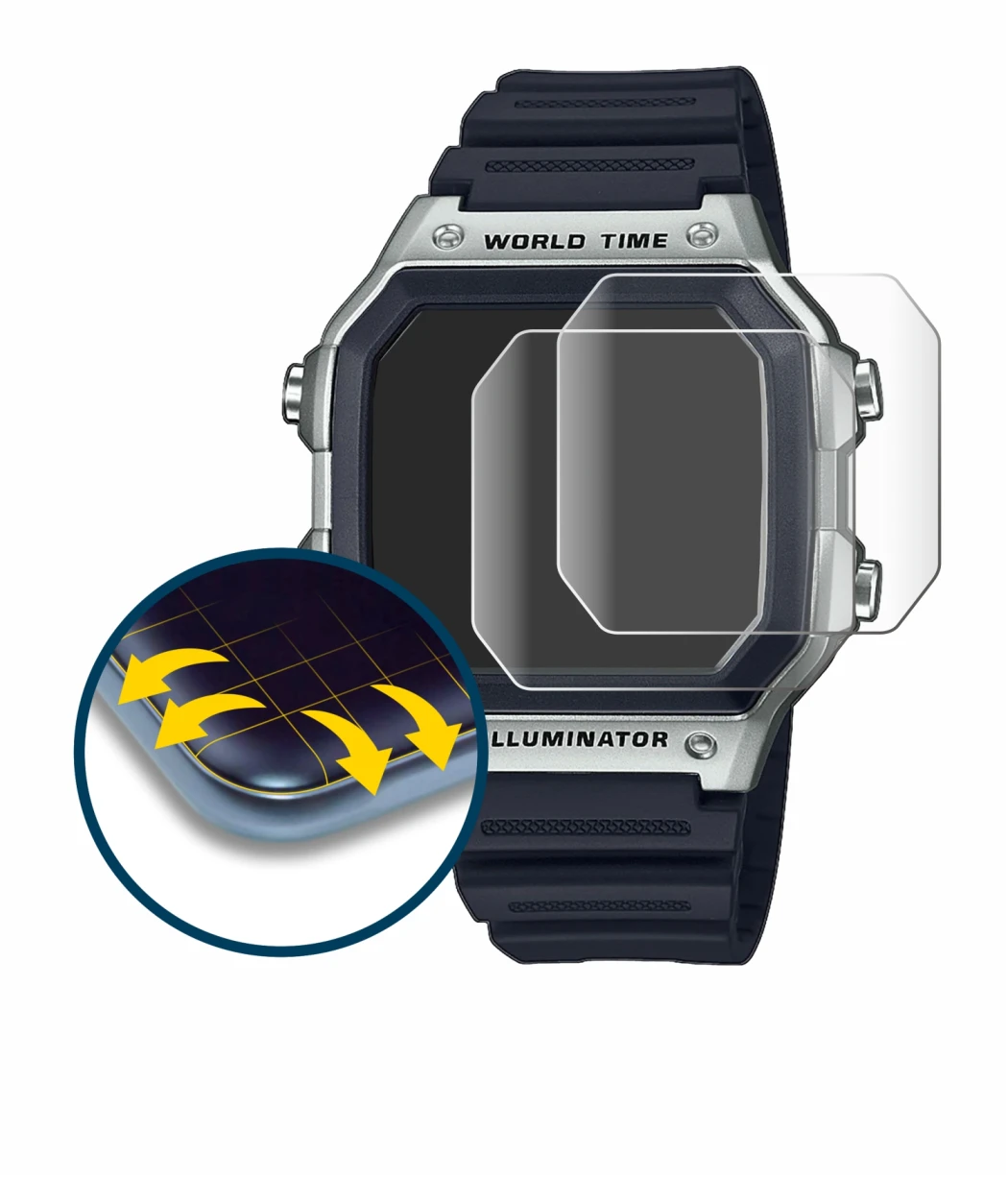 Image of the device Casio AE-1200WH with a wide variety of screen protectors.