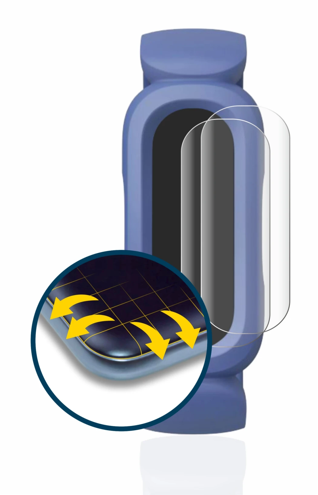 Image of the device Fitbit Ace 3 with a wide variety of screen protectors.