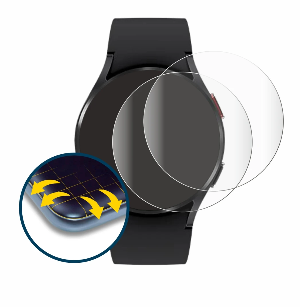 Image of the device Samsung Galaxy Watch 4 (40mm) with a wide variety of screen protectors.